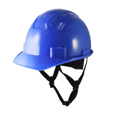 Ge Cap Style Non-Vented Hard Hat, 4-Point Adjustable Ratchet Suspension, Blue GH327B